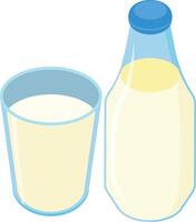 Milk Bottle and Glass vector