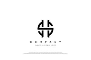 Initial Letter SH or HS Logo Design vector