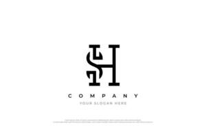 Minimal Letter SH Logo Design vector