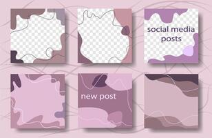 Design backgrounds for social media banner. Set post frame templates. cover. Mockup for personal blog or shop. Layout for promotion. Endless square puzzle vector