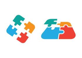 Puzzle pieces icon design template isolated illustration vector