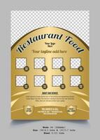 Fast Food menu and restaurant flyer design template vector