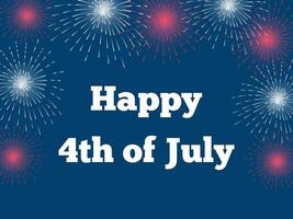Estados Unidos 4to de julio independencia día. bandera con fuegos artificiales. ilustración vector