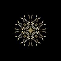 Mandala. Gold decorative element. Picture for coloring. Abstract circular ornament with stylized leaves vector