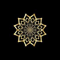 Mandala. Gold decorative element. Picture for coloring. Abstract circular ornament with stylized leaves vector