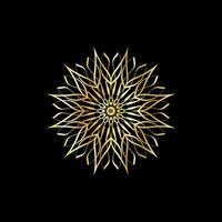Mandala. Gold decorative element. Picture for coloring. Abstract circular ornament with stylized leaves vector