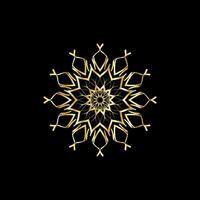 Mandala. Gold decorative element. Picture for coloring. Abstract circular ornament with stylized leaves vector