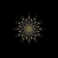 Mandala. Gold decorative element. Picture for coloring. Abstract circular ornament with stylized leaves vector