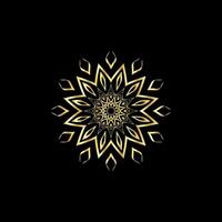 Mandala. Gold decorative element. Picture for coloring. Abstract circular ornament with stylized leaves vector