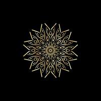 Mandala. Gold decorative element. Picture for coloring. Abstract circular ornament with stylized leaves vector