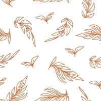 Handrawn leaf pattern. leaves seamless pattern wallpaper. Tropical leaf pattern background. leave background pattern. vector