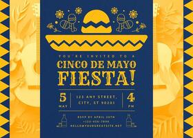 Cinco de Mayo Fiesta Invitation Card Template