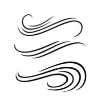 wind blow icon design. outline air flow sign and symbol. vector