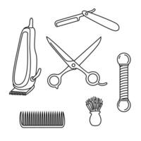 set of barber equipment design. barbershop tools sign and symbol. vector