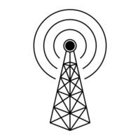 antenna tower icon design. telecommunication data network sign and symbol. vector