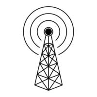 antenna tower icon design. telecommunication data network sign and symbol. vector