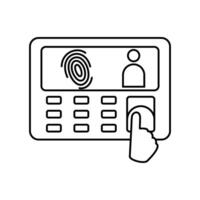 finger attendance machine design. access security system, sign and symbol. vector