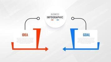 dos paso infografía etiqueta diseño modelo con línea iconos proceso pasos diagrama, presentaciones, flujo de trabajo disposición, bandera, fluir cuadro, informacion grafico ilustración. vector