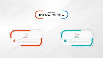 dos paso infografía etiqueta diseño modelo con línea iconos proceso pasos diagrama, presentaciones, flujo de trabajo disposición, bandera, fluir cuadro, informacion grafico ilustración. vector