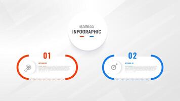 Two Step Infographic label design template with line icons. process steps diagram, presentations, workflow layout, banner, flow chart, info graph illustration. vector