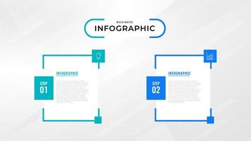 Two Step Infographic label design template vector