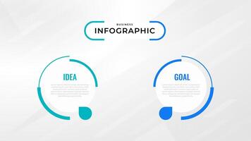 dos paso infografía etiqueta diseño modelo con línea iconos proceso pasos diagrama, presentaciones, flujo de trabajo disposición, bandera, fluir cuadro, informacion grafico ilustración. vector