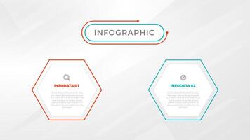 dos paso infografía etiqueta diseño modelo con línea iconos proceso pasos diagrama, presentaciones, flujo de trabajo disposición, bandera, fluir cuadro, informacion grafico ilustración. vector