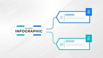 dos paso infografía etiqueta diseño modelo con línea iconos proceso pasos diagrama, presentaciones, flujo de trabajo disposición, bandera, fluir cuadro, informacion grafico ilustración. vector