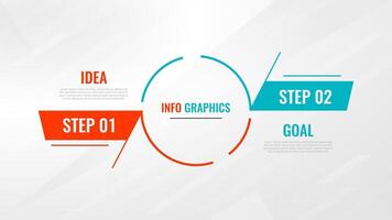 dos paso infografía etiqueta diseño modelo con línea iconos proceso pasos diagrama, presentaciones, flujo de trabajo disposición, bandera, fluir cuadro, informacion grafico ilustración. vector