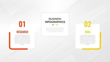 dos paso infografía etiqueta diseño modelo con línea iconos proceso pasos diagrama, presentaciones, flujo de trabajo disposición, bandera, fluir cuadro, informacion grafico ilustración. vector