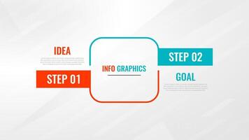 Two Step Infographic label design template with line icons. process steps diagram, presentations, workflow layout, banner, flow chart, info graph illustration. vector