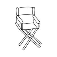 Director's chair. Movie. Doodle. Hand drawn. Outline. vector