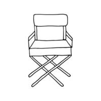 Director's chair. Movie. Doodle. Hand drawn. Outline. vector