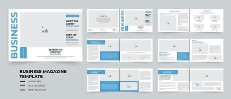 Business Magazine design template with professional layout vector