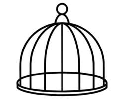 Bird black cage vector