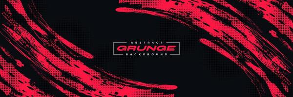 Abstract Grunge Background with Black and Red Brush Texture. Creative Design for Sports Background with Halftone Effect vector