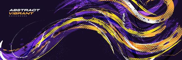 Abstract and Colorful Background with Brush Texture and Halftone Effect. Sports Background with Grunge Brush Concept vector