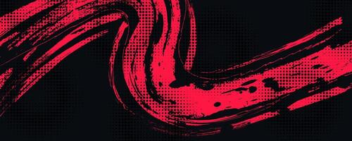 Abstract Grunge Background with Black and Red Brush Texture. Creative Design for Sports Background with Halftone Effect vector