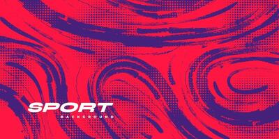 Abstract Sports Background with Red and Purple Brush Texture and Halftone Effect. Retro Grunge Background for Banner or Poster Design vector