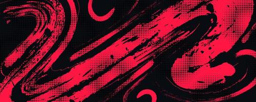 Abstract Grunge Background with Black and Red Brush Texture. Creative Design for Sports Background with Halftone Effect vector