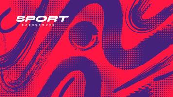 Abstract Sports Background with Red and Purple Brush Texture and Halftone Effect. Retro Grunge Background for Banner or Poster Design vector