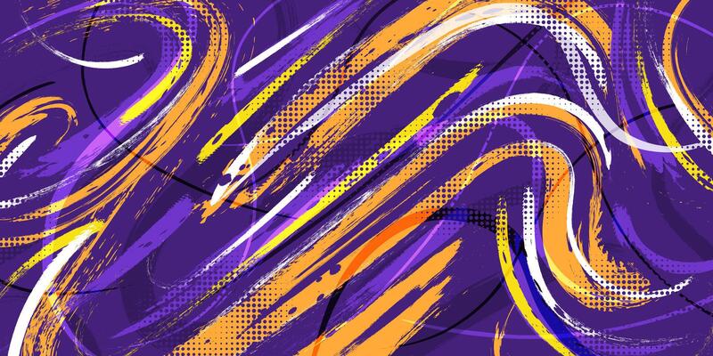 Abstract and Colorful Background with Brush Texture and Halftone Effect. Sports Background with Grunge Brush Concept