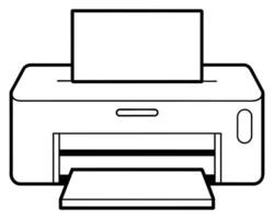 Printer one line drawing vector