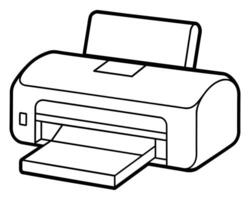Printer one line drawing vector