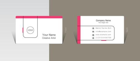 Minimal visit card concept with outline rounded rectangles vector