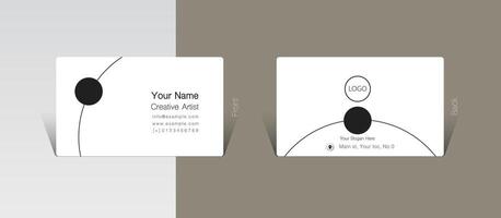 Minimal visit card design with black lines and circles vector