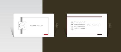 Minimal business visit card design with outlines vector