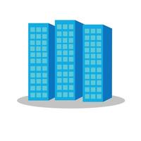 three blue tower building vector