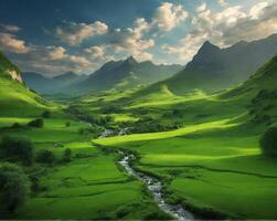 green natural scenery stunning photo