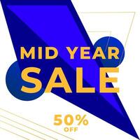 MID YEAR SALE OFFERS AND PROMOTION TEMPLATE BANNER DESIGN.COLORFUL FLAT COLOR BACKGROUND. GOOD FOR SOCIAL MEDIA POST, COVER , POSTER vector